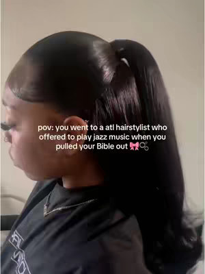 The cover image features a side profile of a Black woman with a high ponytail. The hair is sleek and shiny. Text overlay is added to the image.