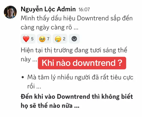 The cover image shows a screenshot of a Facebook post. The post has a profile picture of a man, likely the admin Ngyen Loc. The post text is in Vietnamese and contains expressions such as the downturn in the crypto market.