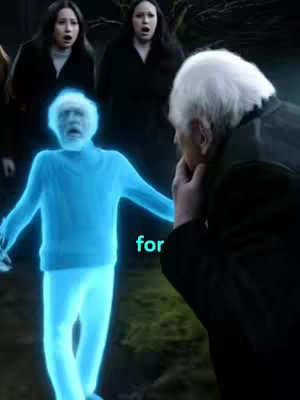 The cover image features a scene with several individuals. In the foreground on the left, a translucent, glowing blue figure of a man is visible with arms outstretched. To the right, a man with white hair is shown from the back, his face turned towards the blue figure, hand on his face. In the background, three women are visible, all with concerned expressions. There is a text overlay at the bottom middle of the image with the word 'for'.