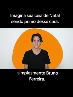 The cover image features a young man in a black t-shirt centered against an orange circle background. Text overlays are positioned above and below, framed by a black background.