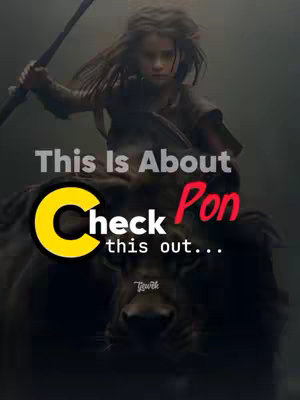 The cover image features a digital illustration with a dynamic composition. A young woman with long, braided hair is central, wielding a staff and riding on the back of a lion-like creature. The background is a mix of shadowy, blurred elements, giving the impression of a misty atmosphere. Overlaying the main image are large text blocks in bold fonts in the middle of the frame, using colors like yellow and red to highlight some characters. The overall aesthetic suggests a fantasy or adventure theme.