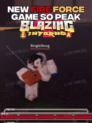 The cover image displays a Roblox game scene featuring a character with a sword. The game's logo is centrally placed. In the background is an indistinct environment, over a dark background. The text overlay indicates the game's title.