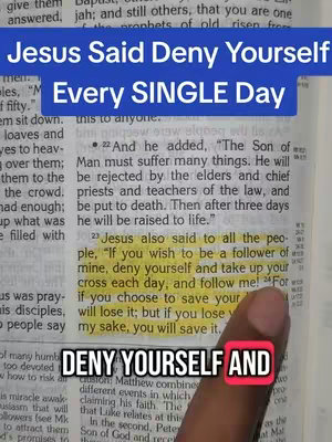 Image features an open bible, with text highlighted with a yellow marker. The image has overlaid white and blue texts. A finger holding the open bible is visible, covering part of the highlighted text.