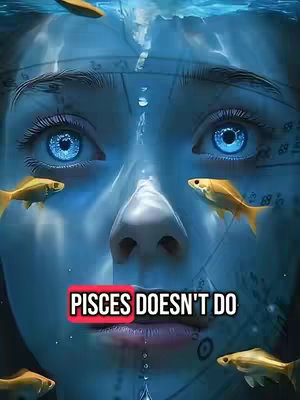 A surreal image of a face with glowing blue eyes and goldfish swimming around, set against a blue, watery background with an overlay of text.