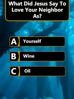 A quiz image with a question at the top and multiple-choice answers below. The background is a blurry blue gradient effect, perhaps suggesting water.