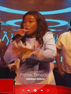 The cover image shows a woman singing into a microphone. She is on a stage or in a studio, with colorful lighting in the background. The overlay text reads "Praise Timeout" and "Adedayo Sekere".