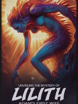 An illustrated image depicting a humanoid figure, likely Lilith, with a womanly form, blue skin and elaborate hair in a crown-like style, a background with a bright light and stone formations.