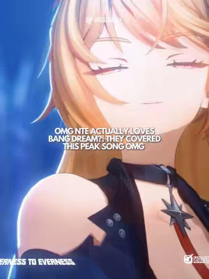 The cover image is a close-up shot of a character from an animated show with blonde hair and a black outfit with a star-shaped accessory. Text overlay is present at the top and bottom with the text also stating that the character is from "Bang Dream!?"