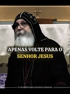 The cover image showcases a man wearing a black religious garment with a white beard, set against a backdrop with a cross. The text overlayed reads: 'APENAS VOLTE PARA O SENHOR JESUS' in bold, yellow font.