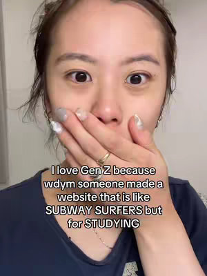 A close-up of a woman with wide, surprised eyes, covering her mouth with her hand. Text overlays the image, and the woman appears to be reacting to the text.