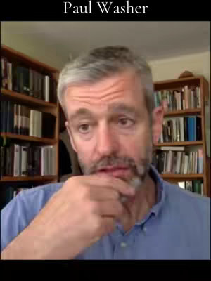The cover image shows a man in a blue shirt in front of a bookshelf. The man is looking towards the screen, his hand on his chin, as if he is thinking. Above him is the text 'Paul Washer' in a black rectangle.