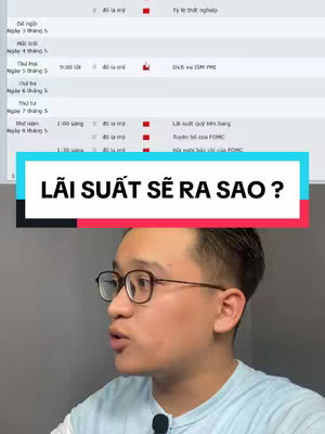 The cover image features a man with glasses speaking toward the camera. Overlaid on the image is what appears to be a financial calendar, with the overlay stating a question. The background is blurry, suggesting the focus is on the speaker.