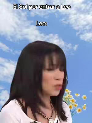 A woman with dark hair and a white top is set against a background of a sky with clouds. Text overlays the image.