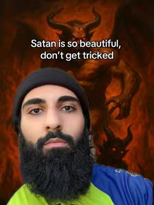 The cover image shows a man with a beard, wearing a black beanie and a green and blue shirt, in front of an image of a demon. The hooked text is overlaid on the image.