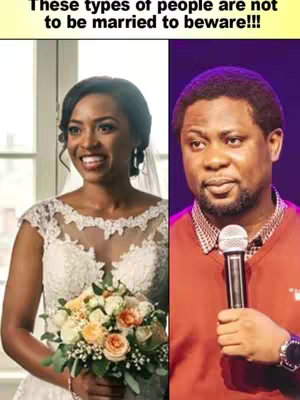 The cover image is divided into two vertical sections. On the left, a woman dressed in a wedding gown with a floral bouquet. On the right, a man wearing glasses and holding a microphone. The background is a simple studio-like setting for both sections.