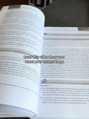 The cover image shows an open book, the right page with text, and the left page is partly visible. The text overlay says, “Treat this video how you want your exams to go.”
