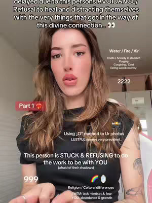 A woman with long brown hair is centered in the frame, looking towards the camera. Above her is the text about the topics being discussed, along with various other informational text, number overlays (2222 and 999) and graphics are positioned around the person.