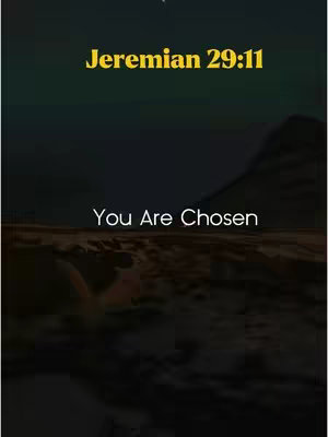 The cover image has a dark, blurred background, with a gradient of colors from dark green at the top to a dark, blurred base at the bottom. The text 'Jeremian 29:11' is in a solid, yellow font at the top, and the smaller text 'You Are Chosen' is in white at the bottom.