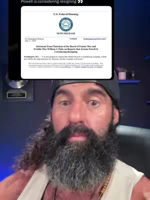 A man with a long beard and a black cap looks shocked, with a screenshot related to Federal Reserve decisions overlaid above him as a hook.