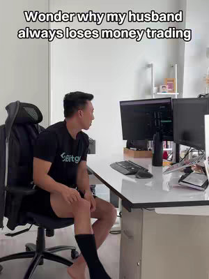 The cover image shows a man in his home office, looking at two computer monitors displaying trading charts. He is seated in a black office chair and appears to be contemplating the state of his trading strategy. The room is well-lit, suggesting a home environment or a dedicated workspace.