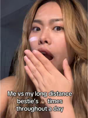 The cover image is a selfie featuring a young woman with blonde hair and a surprised expression. Her mouth is open, and her right hand is raised to her mouth in a gesture of shock or awe. A patch of white is visible on her left cheek. The background is dark and out of focus, keeping the focus on the woman. Text overlays are present, with a white background, describing the context of the video.