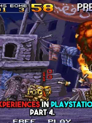 The cover image shows a screen capture from a Playstation 2 game, featuring a pixelated war scene with explosions, urban structures, and characters resembling soldiers with weapons. There is text overlaying the image with information for the video description and theme.
