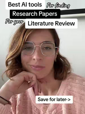 The image features a woman with light brown hair and glasses. Text overlays with the title text and a button at the bottom with "Save for later->". The overall composition appears to be designed for a social media platform.