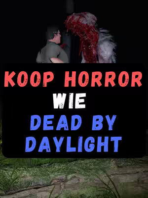 The cover image is split into two sections. The top half shows a dark indoor scene with two humanoid figures: one person facing away from the camera and another, monstrous figure, with a bloody, fleshy head with white patches. Below, a black rectangle contains white and blue text over a textured background that looks like nature.
