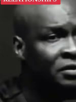 A black and white close-up of a man’s face looking slightly to the side. The top part of the image has a red banner that reads "RELATIONSHIPS".