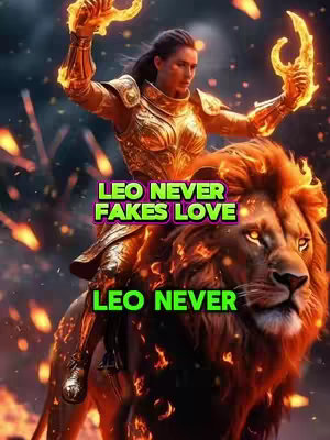 An artistic image featuring a woman in golden fantasy armor riding a fiery lion with a dark background filled with sparks.