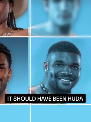 The cover image is composed of a light blue background with a grid layout, dividing it into six sections. Five sections show blurred or grayscale close-up faces of men. One section at the bottom center displays a clear, focused image of a smiling Black man with a short, stylish haircut and an item of jewelry.