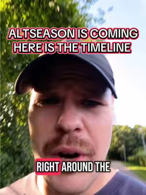 A selfie-style shot with the creator in the foreground, a man with a mustache wearing a black cap, with text overlays. The background is blurred, showing greenery. The overall composition centers on the creator's face.