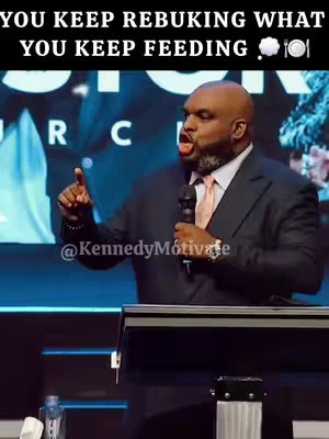 The cover image features a man on a stage, possibly a pastor or motivational speaker, mid-sentence. He is wearing a suit and tie and gesturing with his right hand. The background is blurred but appears to be a church setting. Text overlays the image at the top.
