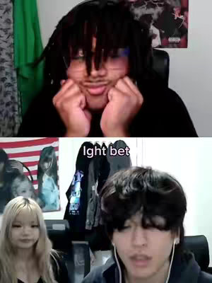 The cover image is a split screen. The top half shows a Black man with dreadlocks touching his face and framed by the webcam, while the bottom half showcases three people. In the bottom-left is a fair-skinned woman with long blonde hair, and a man with black hair is in the bottom-right corner. There is text overlayed in the bottom-middle of the image.