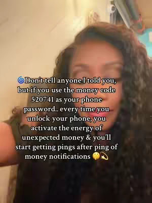 The cover image shows a woman with long, dark, curly hair, framed from the chest up. She's centered in the frame, looking toward the camera. Overlaid text in a white font gives the impression of a direct address or advice being given to the viewer. The background is softly lit, with the focus on the woman and the overlaid content.