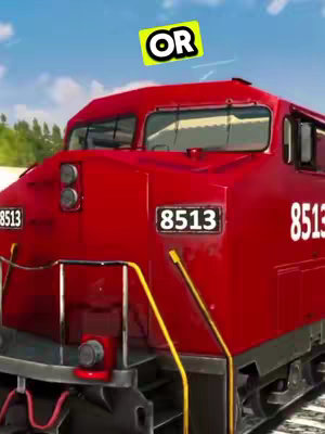 The image showcases a vibrant red train with the number 8513 prominently displayed on its front. Above, in a yellow square with a black outline, is the word 'OR' in white text. The train is set against a backdrop of a partly cloudy blue sky.