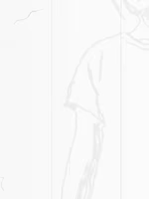 An abstract image comprised of vertical sections, with an outline of a person on the right side, and a small area on the top-left corner that has a shape. It is primarily white with light grey sections creating the image.