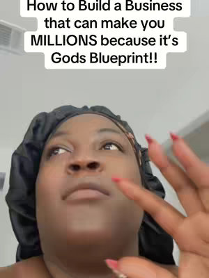 The cover image features a close-up of a person's face, looking up with a thoughtful expression The person is wearing a black sleep cap or head covering. The image is brightly lit and the background is a light neutral color. Overlayed at the top of the image in a white text box is the text: How to Build a Business that can make you MILLIONS because it's Gods Blueprint!!