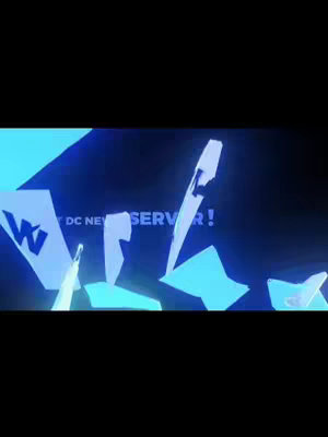 The cover image shows a digital abstract design with light blue geometric shapes against a dark blue background that resembles broken fragments. Text: 'DC New Server!' is visible, promoting a community or server related to DC Comics, potentially a Discord server. The overall composition suggests a tech or online-focused topic, probably related to a particular community.