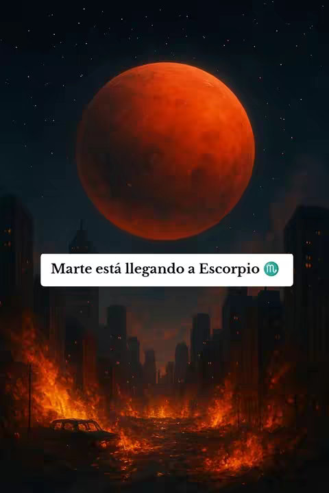 The cover image depicts a large, glowing orange planet dominating the night sky, suggesting a celestial event. Below, the cityscape is silhouetted against a backdrop of ominous orange fires. A rectangular banner with white text provides context.