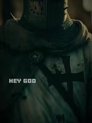 The cover image features a close-up of a knight in armor. The knight's face is mostly obscured by the helmet, only a small portion of the face can be seen. The armor has a weathered, gritty appearance, and the lighting is dim, creating a sense of mystery and historical context. The background is dark.