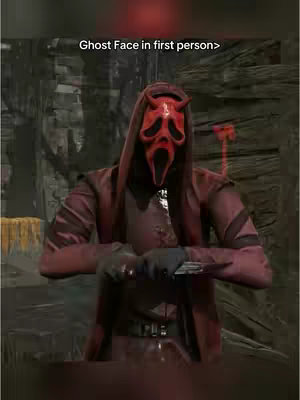 The cover image features a person in a red and black Ghostface costume from the movie Scream, poised with a knife. The background appears to be a dimly lit, textured environment. The overall composition is dark and ominous.
