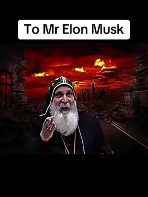 The cover image is a photomontage. In the foreground is a man appearing to be a religious figure, with a white beard, black robe, and a tall hat with a cross on it. He is gesturing with his right hand, as if speaking. Behind him is a stylized, dark cityscape with a fiery red sky, implying a hellish or dystopian setting. The overall composition is somewhat ominous and dramatic, suggesting a specific message or address.