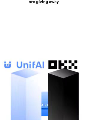 The image is composed of a white background with text at the top, two stylized columns (one light blue, one black) and a QR code. The light blue column has the "UnifAI" logo at its base. There's a blue rectangle to the right of the light blue column with some text. The black column stands next to a QR code. The image is clean and the elements are well-spaced.
