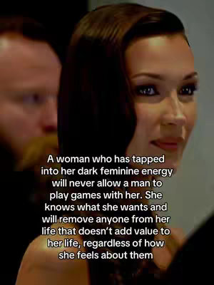 The cover image for the video is a medium shot featuring a woman with dark hair looking to the right of the frame with a serious expression. She appears to be in a well-lit indoor setting, possibly a formal event, given the implication of other people's shoulders in front of her. There is overlay text on the image, a quote. The text is positioned in a way that it does not block the person's face. The overall color palette is desaturated with cool tones.
