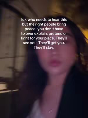 The cover image features a blurred close-up of a person, likely a woman, with long dark hair. Text overlays the image, written in white font, providing inspirational or reflective statements.