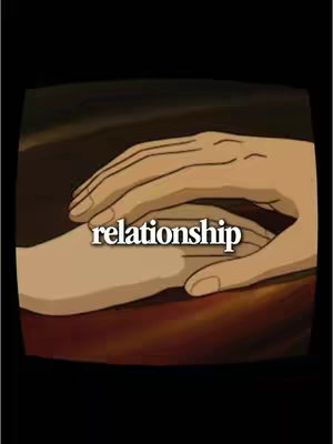 An animated hand-holding image with two hands, one over the other. Above, the text 'relationship' is displayed in white font.