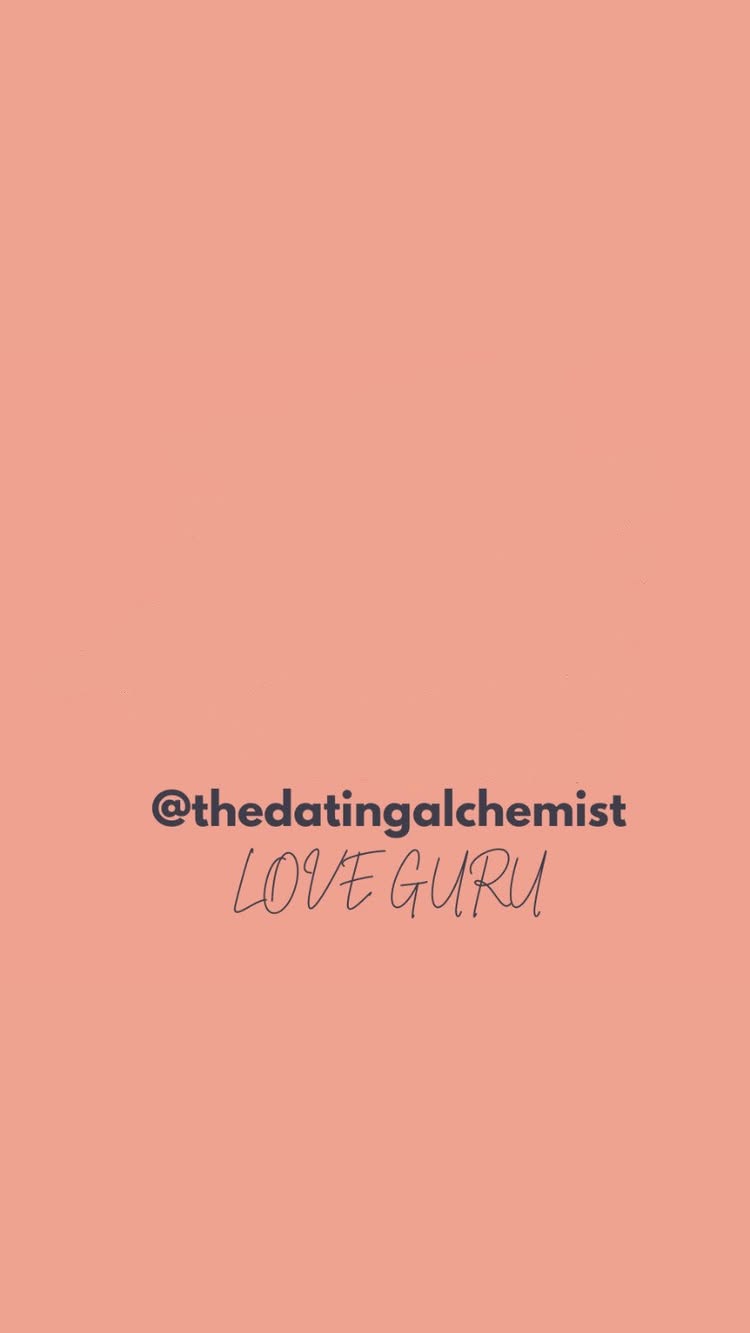 The cover image is a solid peach-colored background with the Instagram handle '@thedatingalchemist' in a dark gray font. Below this is the text 'LOVE GURU' in a cursive style.