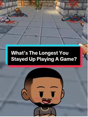 The cover image shows an animated character at the bottom, a text overlay in a rectangular box, and a pixelated game scene above it. The game scene depicts a dungeon hallway with creatures and blood splatter, suggesting a fantasy or action game. The overall composition is vertical, with a color palette dominated by browns, grays, and blues, and a style blending animation and pixel art elements.