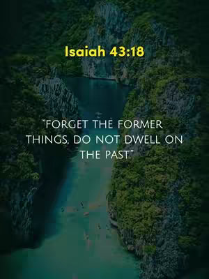 The cover image features a serene landscape of a river or lake winding through a canyon. The water is a clear teal color and surrounded by steep, dark green cliffs. Text overlayed on the image highlights a Bible verse. The overall composition is balanced and inviting.